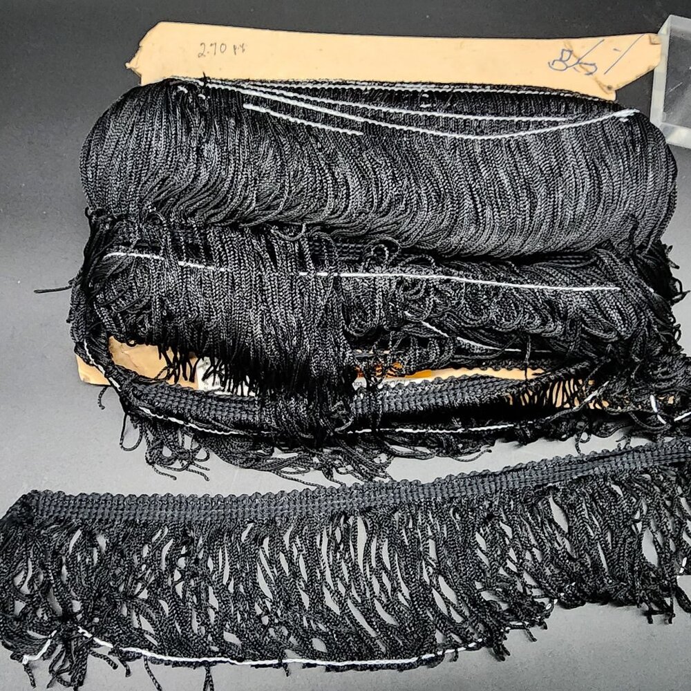 Fringe Trim Black Rayon Crafts Costumes Decor 23 Yards 3.5" Wide